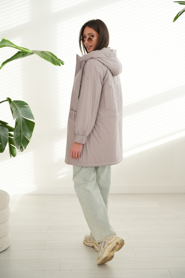 Płaszcz Emilia szaro-beżowa 2