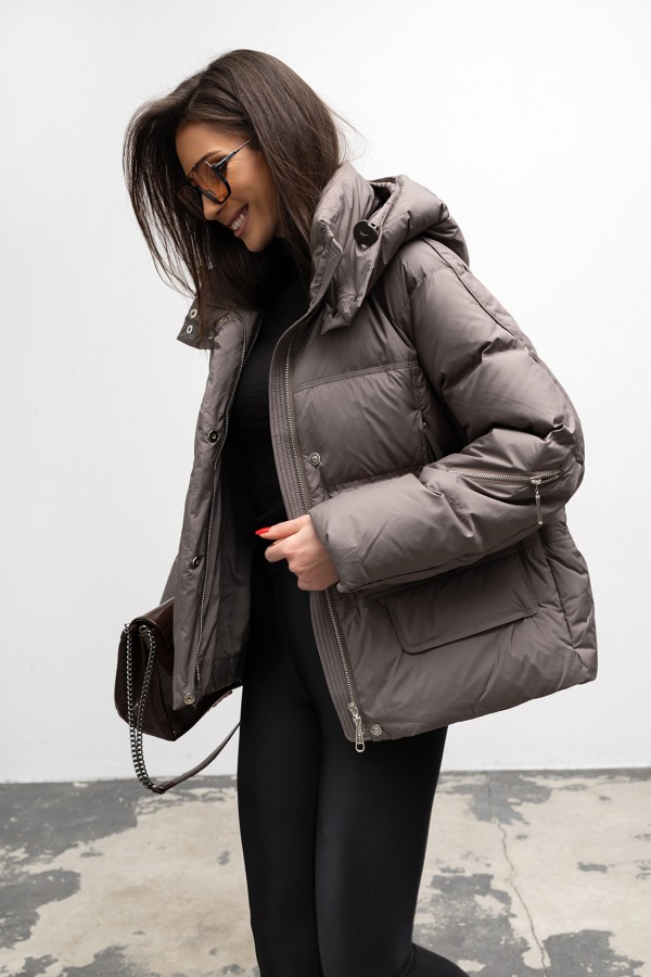 Kurtka puchowa Olimpia khaki 2