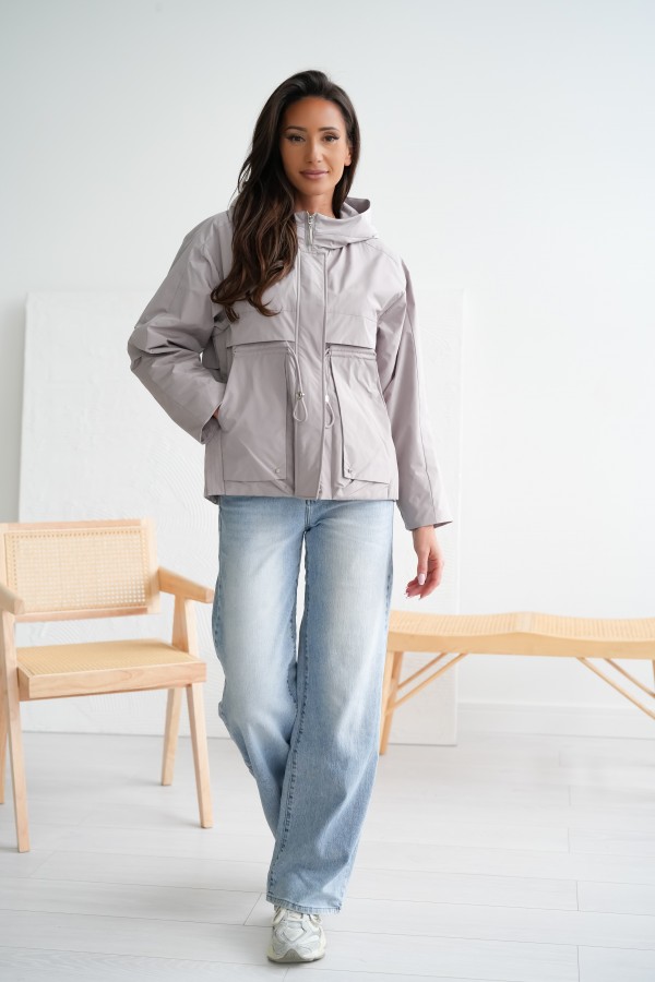 Kurtka Ksenia szaro-beżowa 2